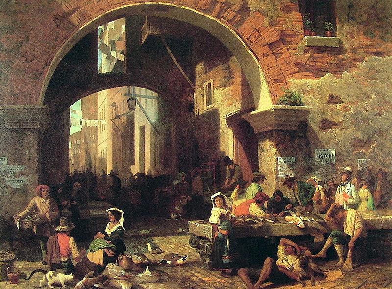 Albert Bierstadt Roman Fish Market, Arch of Octavius china oil painting image